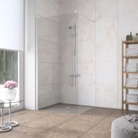 Душевая перегородка Vegas Glass EAF LUX 106 01 crystalvision профиль белый, стекло crystalvision