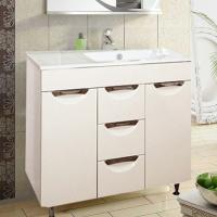 Тумба с раковиной Misty Кристи 90 белая эмаль