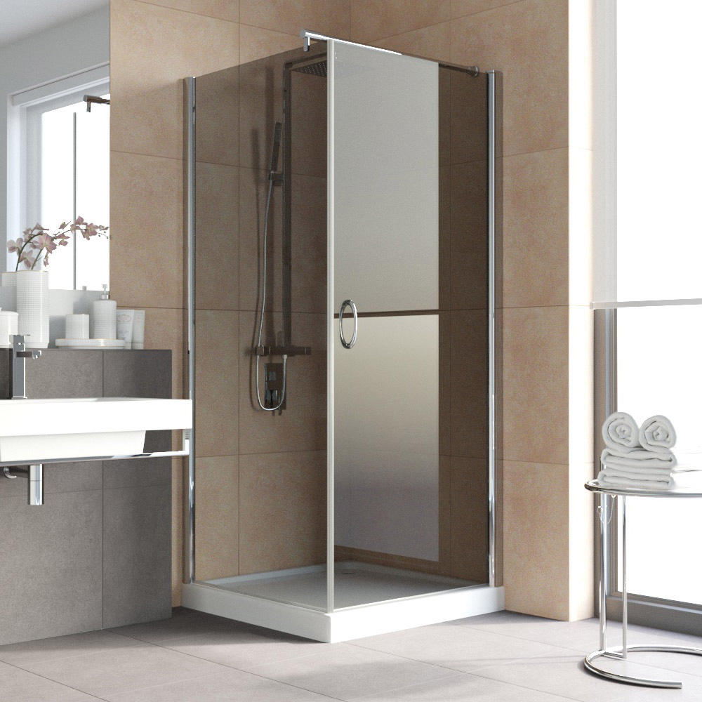 Душевой уголок Vegas Glass EP-Fis LUX 80 08 07 R, профиль глянцевый хром, стекло графит