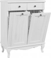 Тумба ValenHouse Лиора 65 белая с 2 бельевыми корзинами, фурнитура хром