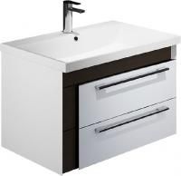 Тумба с раковиной Iddis Color Plus 70 белая, темное дерево