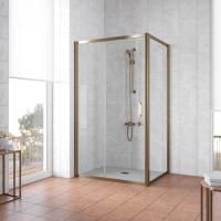 Душевой уголок Vegas Glass ZP+ZPV TUR NOVO h1900 145*80 05 01 профиль бронза, стекло прозрачное