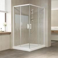 Душевой уголок Vegas Glass ZA-F 120*110 01 01 профиль белый, стекло прозрачное