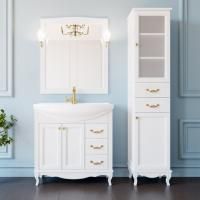 Мебель для ванной ValenHouse Эллина 80 белая, фурнитура золото