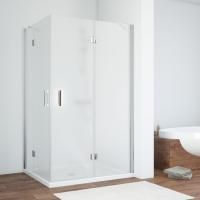 Душевой уголок Vegas Glass AFA-F TUR NOVO 90*80 08 10 R профиль глянцевый хром, стекло сатин
