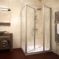 Душевой уголок GuteWetter Practic Rectan GK-402 правая 95x70 см стекло бесцветное, профиль матовый хром