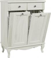 Тумба ValenHouse Лиора 65 слоновая кость с 2 бельевыми корзинами, фурнитура хром