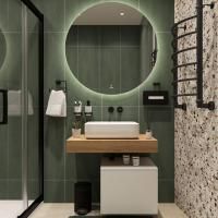 Мебель для ванной Stworki Ольборг 80 столешница дуб французский, без отверстий, с тумбой 50, с раковиной Stworki Soul 1 белой