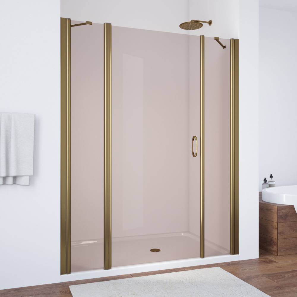 Душевая дверь в нишу Vegas Glass EP-2F 145 05 05 L, профиль бронза, стекло бронза