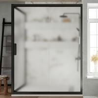 Душевой уголок Stworki Эстерсунд 110x90 см профиль черный матовый, стекло матовое