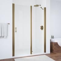 Душевая дверь в нишу Vegas Glass EP-F-1 135 05 crystalvision R профиль бронза, стекло crystalvision