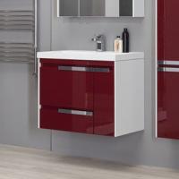 Тумба с раковиной Aquanet Тиволи 90 бордо