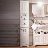 Пенал Бриклаер Кантри 35 бежевый дуб, с бельевой корзиной