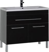Тумба под раковину Aquanet Верона 100 черная, 1 ящик, 2 двери
