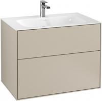 Тумба с раковиной Villeroy & Boch Finion 80 sand matt lacquer, с настенным освещением