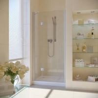 Душевая дверь в нишу Vegas Glass AFP LUX 120 07 crystalvision L профиль матовый хром, стекло crystalvision