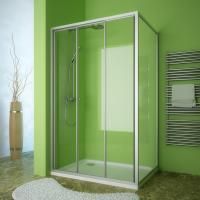 Душевой уголок GuteWetter Practic Rectan GK-403 левая 140x120 см стекло бесцветное, профиль матовый хром