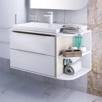 Тумба с раковиной Iddis Calipso 80 R, подвесная, белая, дерево