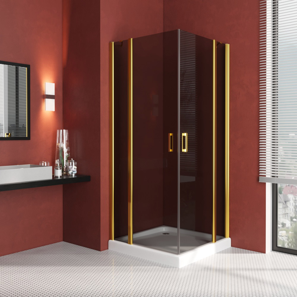 Душевой уголок Vegas Glass EFA LUX 120 09 07, профиль золото глянцевое, стекло графит