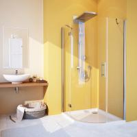 Душевой уголок GuteWetter Lux Meliori GK-101 левый 90x90 см стекло бесцветное, профиль хром