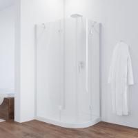 Душевой уголок Vegas Glass AFS-F 100*90 01 01 L профиль белый, стекло прозрачное