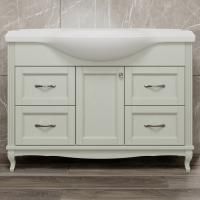 Тумба с раковиной ValenHouse Эллина 120 слоновая кость, 4 ящика, 1 дверца, ручки хром