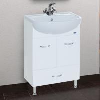 Тумба с раковиной Bellezza Уют 60 с нижним ящиком белая
