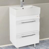 Тумба с раковиной Vod-Ok Мальта 60 с ящиками, белая