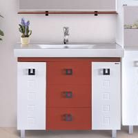 Тумба с раковиной Misty Эллада 100 белая, красная