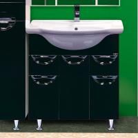 Тумба под раковину Misty Жасмин 76 черная эмаль, 2 ящика