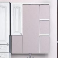 Зеркало-шкаф Misty Валерия 75 белый фактурный L