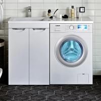 Тумба с раковиной Runo Лира 60 R под стиральную машину, раковина лайт