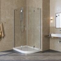 Душевой уголок Vegas Glass AFS-F LUX 100*90 07 crystalvision L профиль матовый хром, стекло crystalvision