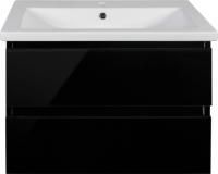 Тумба под раковину Style Line Даймонд 80 Люкс Plus подвесная, черная
