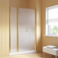 Душевая дверь в нишу Vegas Glass EP-2F LUX 165 09 10 L профиль золото глянцевое, стекло сатин