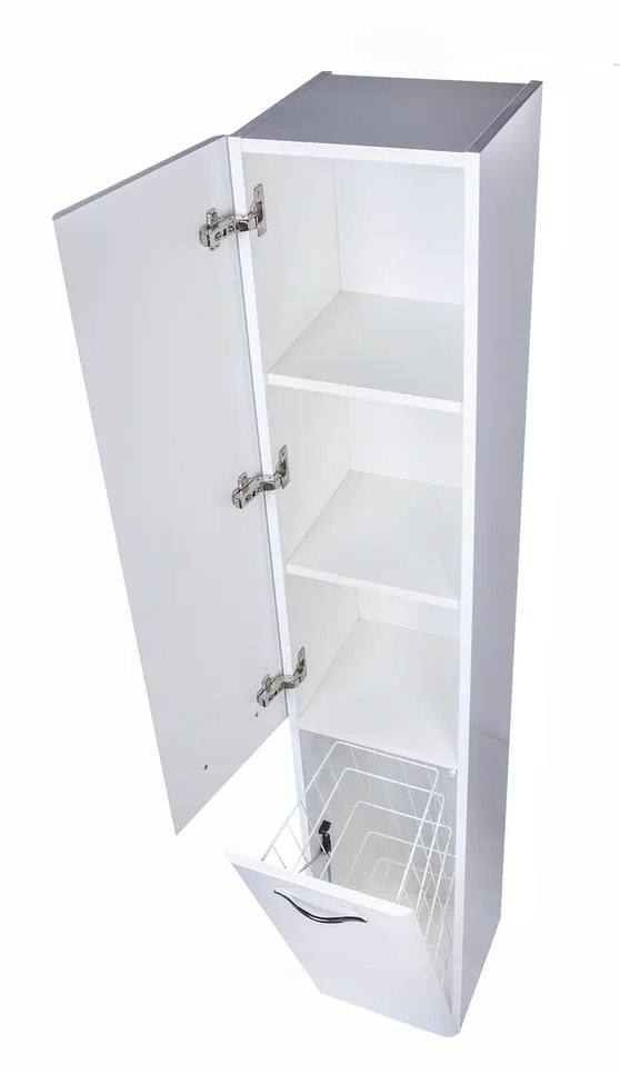 Пенал Style Line Каре 30 L Люкс белый с корзиной, Plus