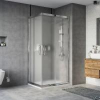 Душевой уголок Stworki Карлстад 100x80 см профиль хром глянец, стекло матовое