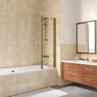 Шторка на ванну Vegas Glass E2V LUX ST 125 05 crystalvision R профиль бронза, стекло crystalvision