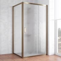 Душевой уголок Vegas Glass ZP+ZPV 100*100 05 02 профиль бронза, стекло шиншилла