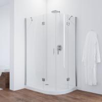 Душевой уголок Vegas Glass AFS-F 120*100 08 01 L профиль глянцевый хром, стекло прозрачное