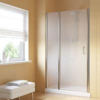 Душевая дверь в нишу Vegas Glass EP-F-1 LUX 150 08 10 L профиль глянцевый хром, стекло сатин