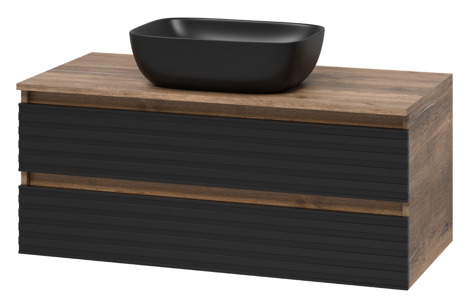 Тумба с раковиной Brevita Dakota 100 подвесная, черная