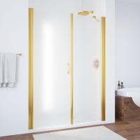 Душевая дверь в нишу Vegas Glass EP-F-2 165 09 10 L профиль золото глянцевое, стекло сатин