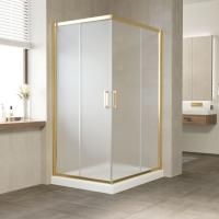 Душевой уголок Vegas Glass ZA-F 100*90 09 10 профиль золото, стекло сатин