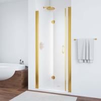 Душевая дверь в нишу Vegas Glass GPS 75 09 10 L профиль золото глянцевое, стекло сатин