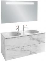 Мебель для ванной Jacob Delafon Odeon Rive Gauche 120 белый мрамор, 3 ящика, ручки хром