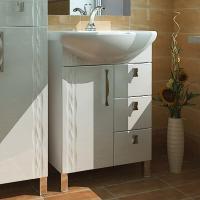 Тумба с раковиной Triton Кристи 60 R, 3 ящика, белая