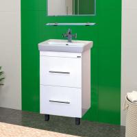 Тумба с раковиной Misty Елена 55 белая, с 2-мя ящиками