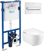 Инсталляция Roca DUPLO WC 890090020 + кнопка PL1 Dual хром + унитаз подвесной Roca Inspira in-wash с сидением