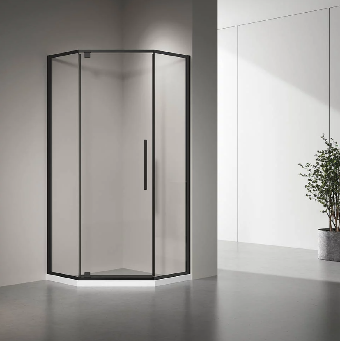 Душевой уголок Veconi Rovigo RV-35B 100x100, профиль черный